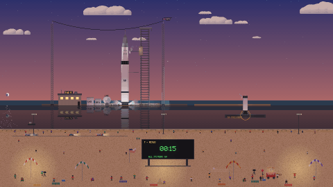 Launch Pad: an animated pixel-art diorama